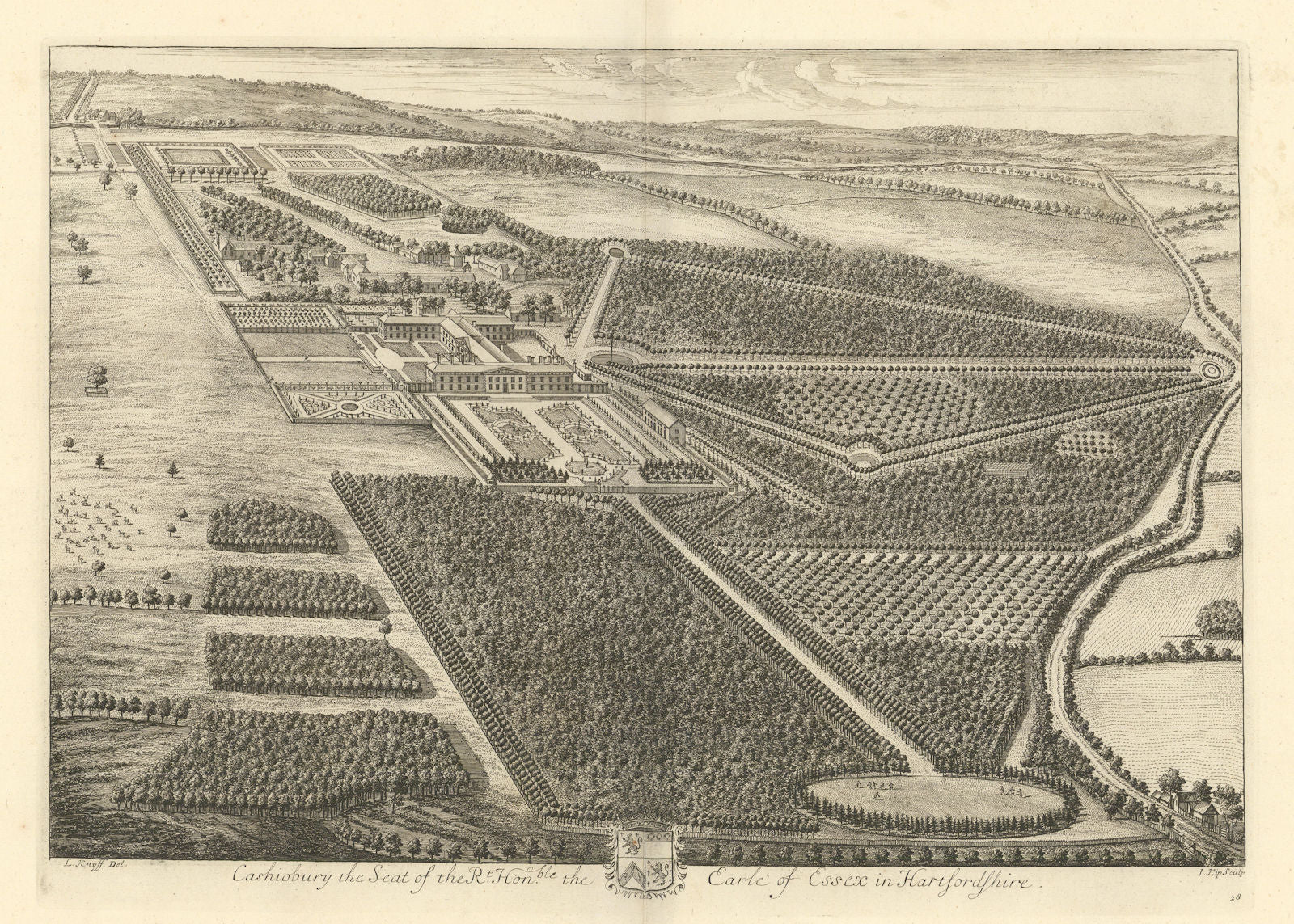 Cassiobury House, Watford by Kip & Knyff.